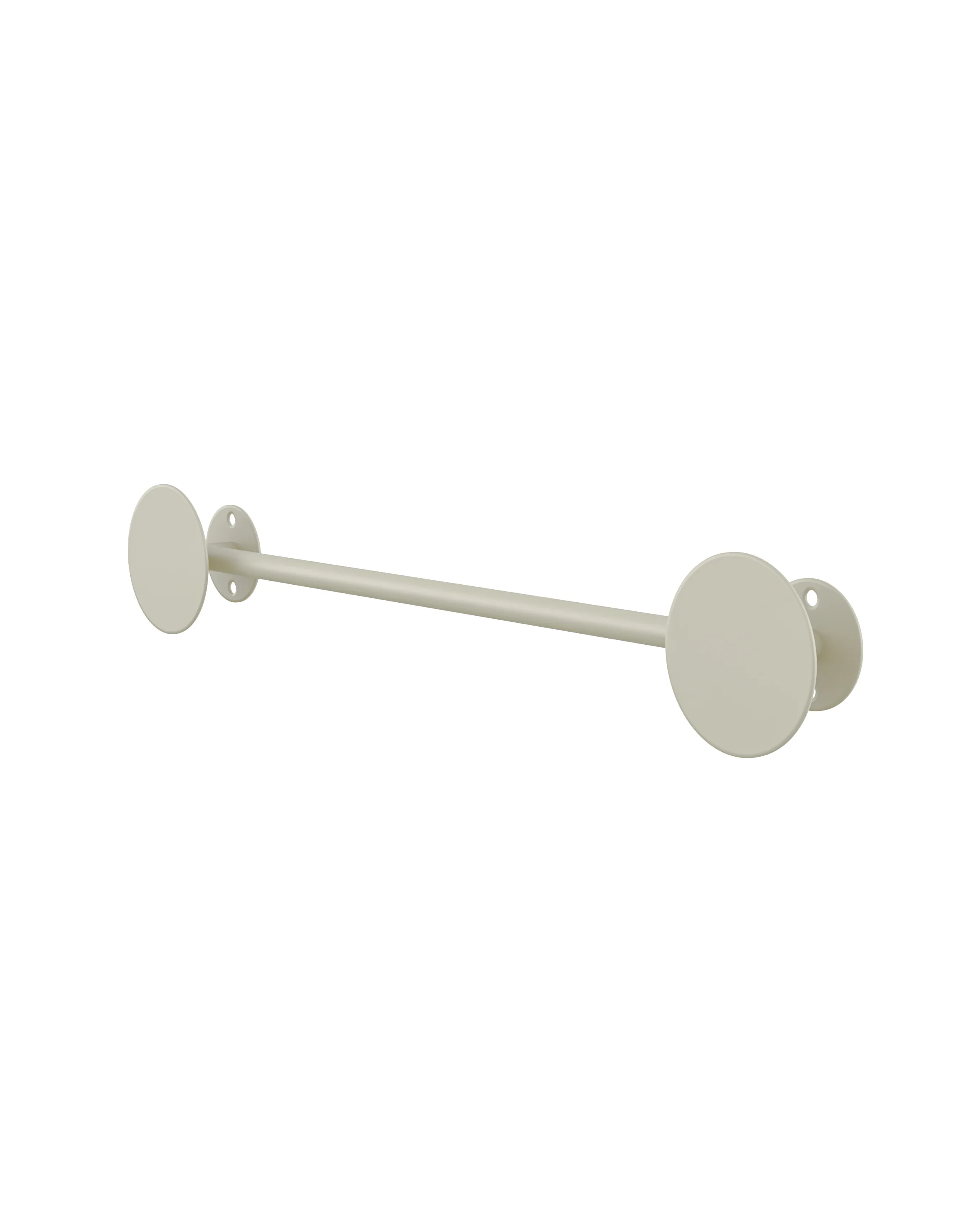 A beige popcorn wall hanger, consisting of two round elements, connected by a transverse tube. The matte surface gives it an elegant look. 